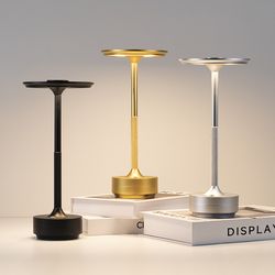 rechargeable vintage desk lamp, touch dimming led, usb portable charging, atmosphere night light for coffee shop, bar