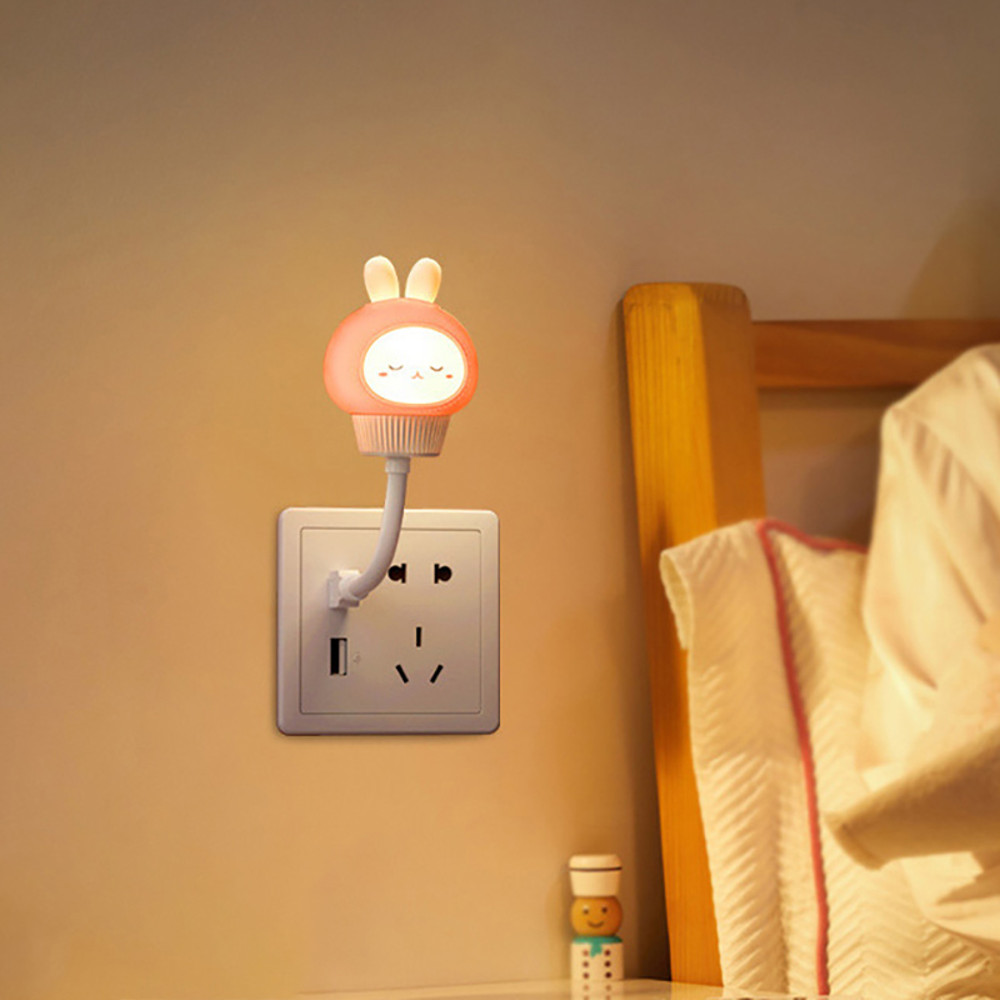 Cute Cartoon Night Light, USB LED Bedside Lamp, Bear Chick Kitten for Kids Bedroom Decor