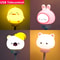 Cartoon Night Light, USB LED Bedside Lamp, Bear Chick Kitten for Kids Bedroom Decor