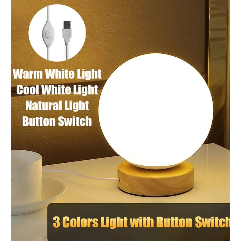 USB Rechargeable LED Table Lamp, Color Changing Night Light, for Bedroom, Office, and Living Room