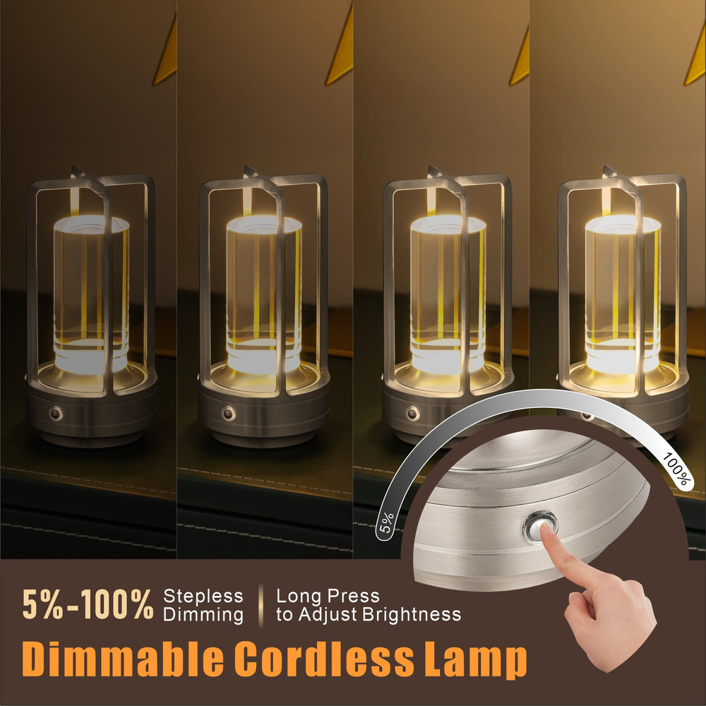 Creative Cordless LED Table Lamp, Portable Desk and Bedside Light, for Outdoor Camping, Restaurant Atmosphere