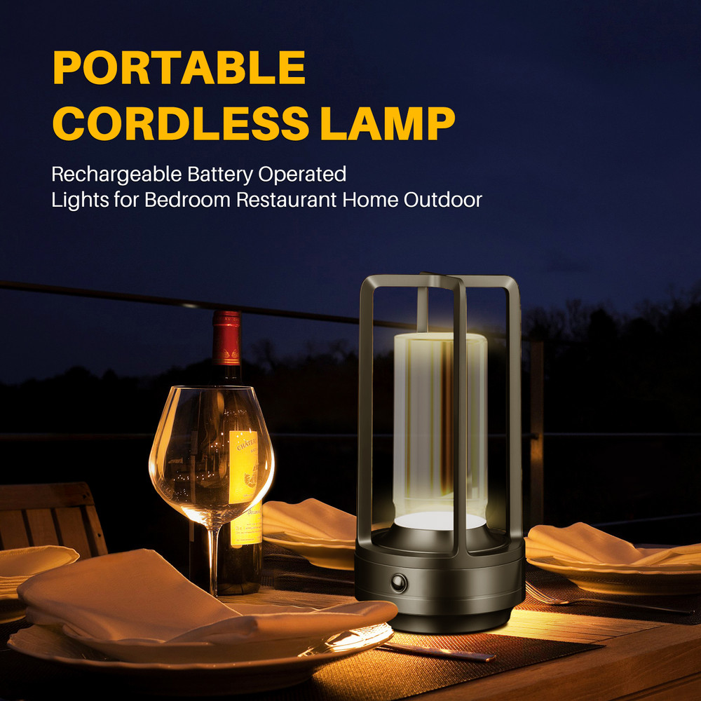 Creative Cordless LED Table Lamp, Portable Desk and Bedside Light, for Outdoor Camping, Restaurant Atmosphere