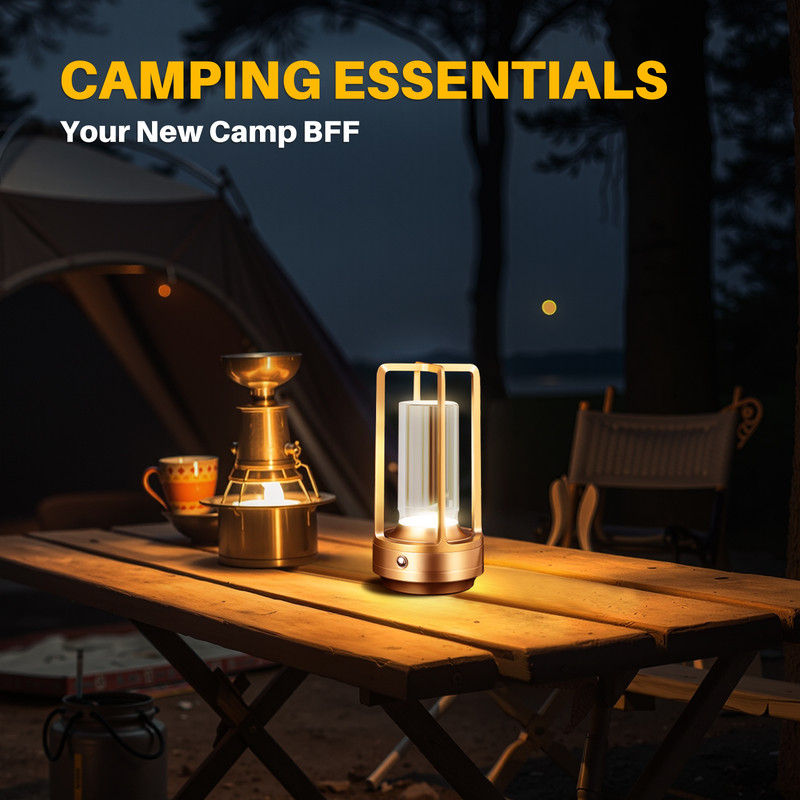 Creative Cordless LED Table Lamp, Portable Desk and Bedside Light, for Outdoor Camping, Restaurant Atmosphere