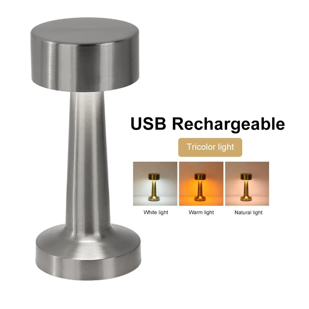Metal Rechargeable Table Lamp Touch Point LED Mood Lighting Bedside Night Light Desktop And Restaur 6