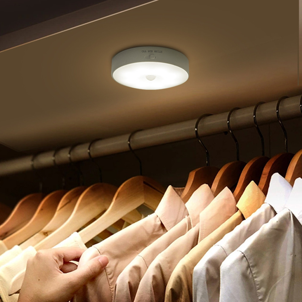 Wireless Magnetic Night Light, Round Motion Sensor Lights, Colorful LED for Kitchen Cabinet, Bedroom Atmosphere Decor