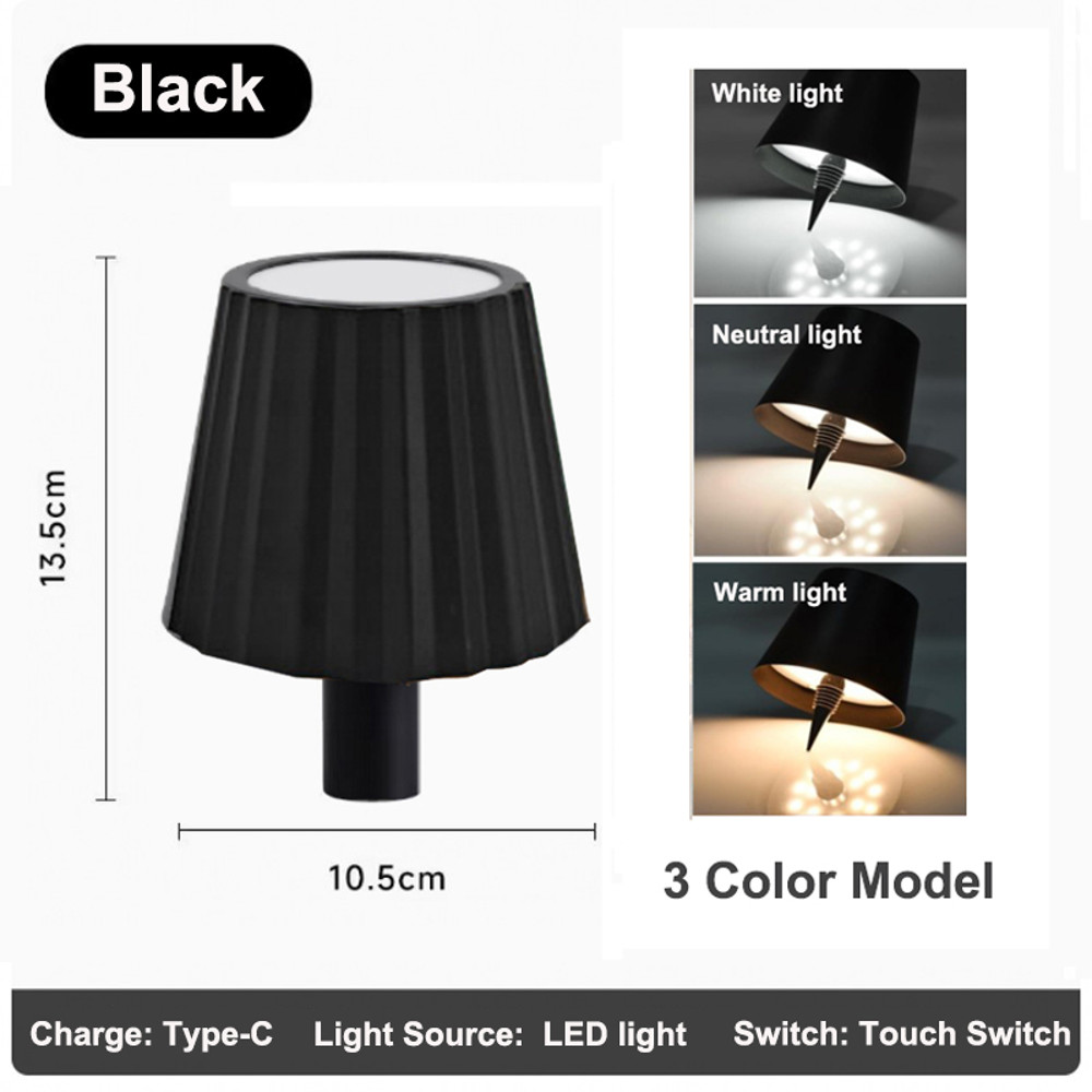 RGB Wireless Bottle Light Rechargeable LED Table Lamp Touch Control For Outdoor Restaurant And Part 7