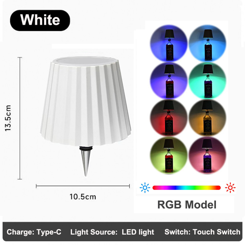 RGB Wireless Bottle Light Rechargeable LED Table Lamp Touch Control For Outdoor Restaurant And Part 9