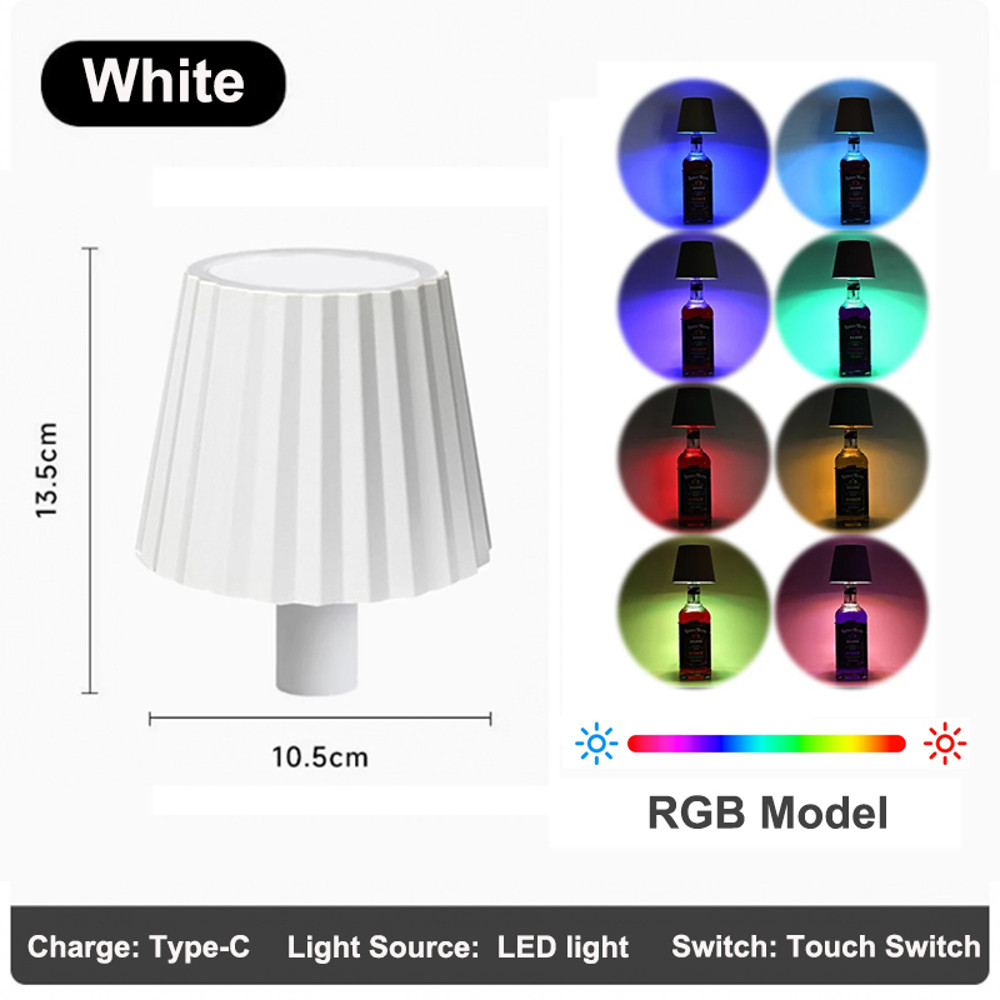 RGB Wireless Bottle Light Rechargeable LED Table Lamp Touch Control For Outdoor Restaurant And Part 13