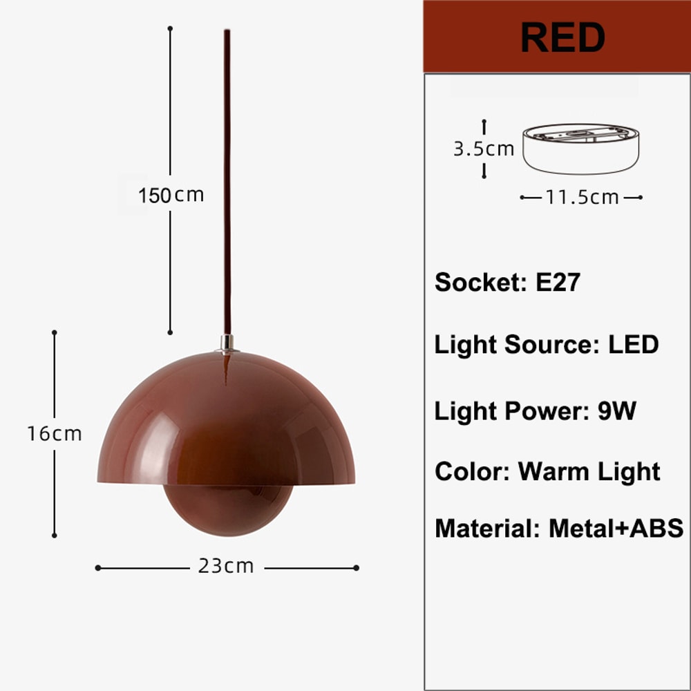 Modern Bud Pendant Light Creative Chandelier Multi Color Optional Indoor Lighting For Bedroom Study 9