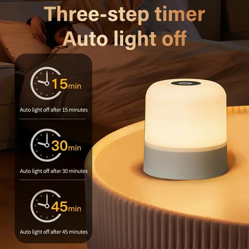 Rechargeable RGB Table Lamp, Dimmable Touch Night Light, with Remote Control for Bedroom and Living Room