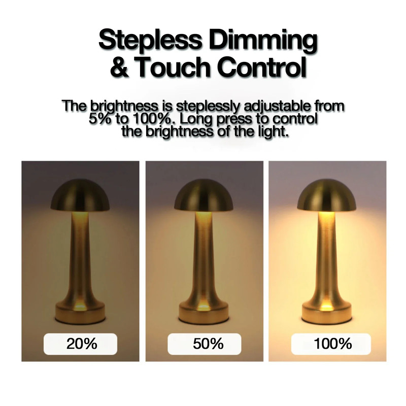 Cordless LED Table Lamp Modernist Art Deco Design Touch Control Desk Lamp For Home Decor 5