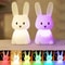Cute Animal Night Light, Silicone Rabbit LED Lamp, Touch Sensor for Kids, Baby Bedroom Decor, Child Home Gift