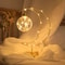 Moon Shape LED Night Lamp, Home Decoration Star, Heart Iron Material Indoor Ornament, Small LED Light for Gift