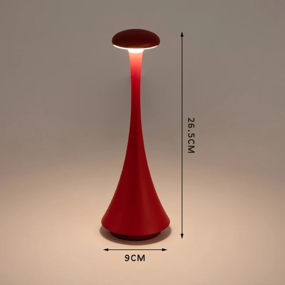 Rechargeable Mushroom Table Lamp, Wireless Touch Control, USB C Desk Lamp, Creative Atmosphere Light