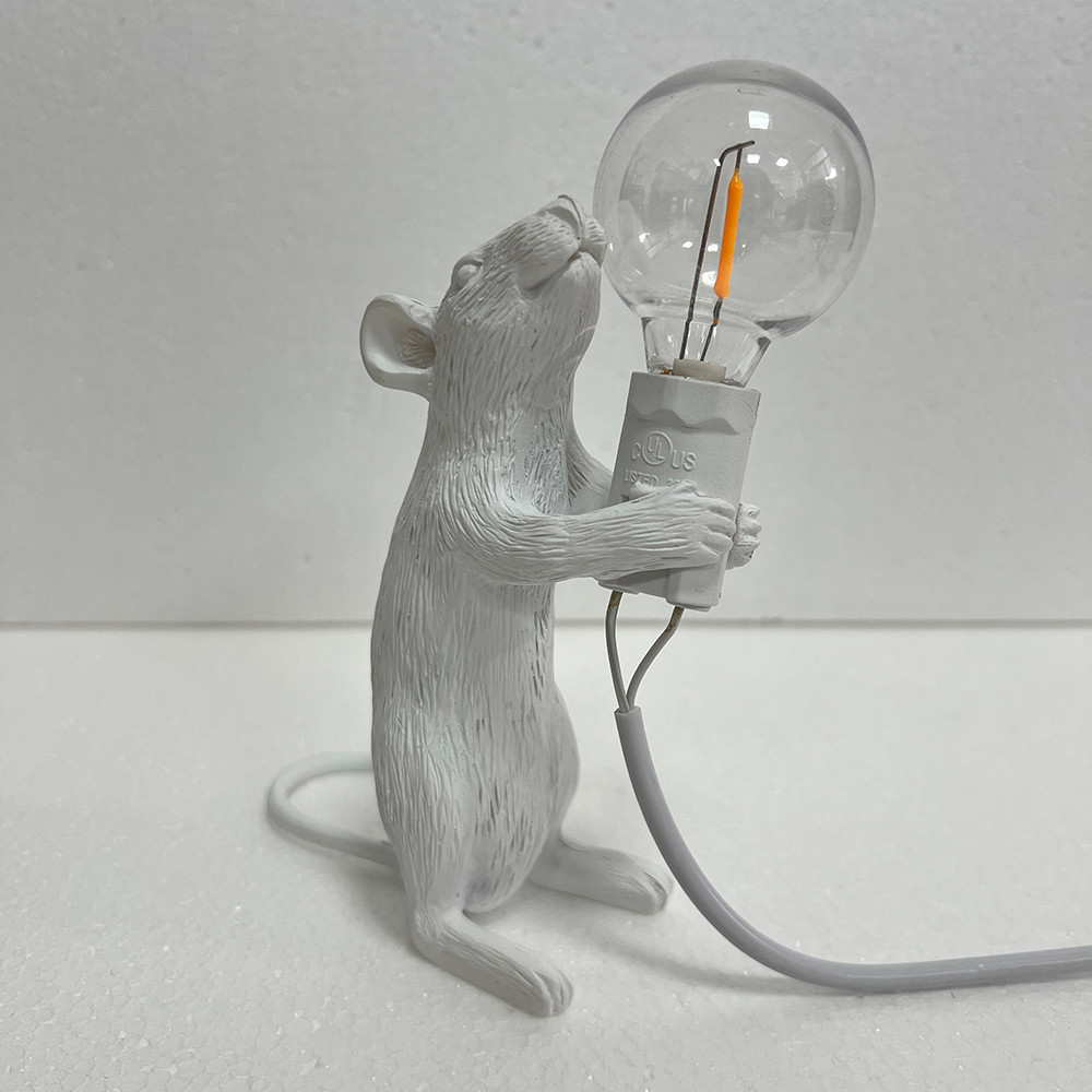 Modern Animal Desk Lamp, Cute Resin Night Light, Mouse Cat Squirrel Design, Home Decor Lighting