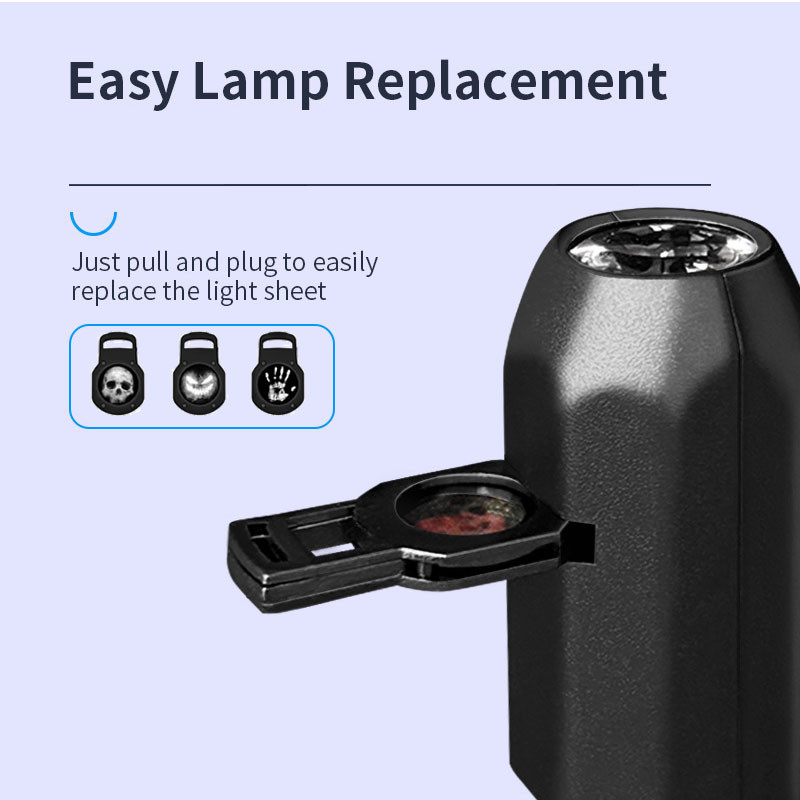 Halloween Skull Projector Lamp, LED Night Light, Rotatable Wall and Ceiling Decor, 3 Scenic Modes, USB Powered for Dark