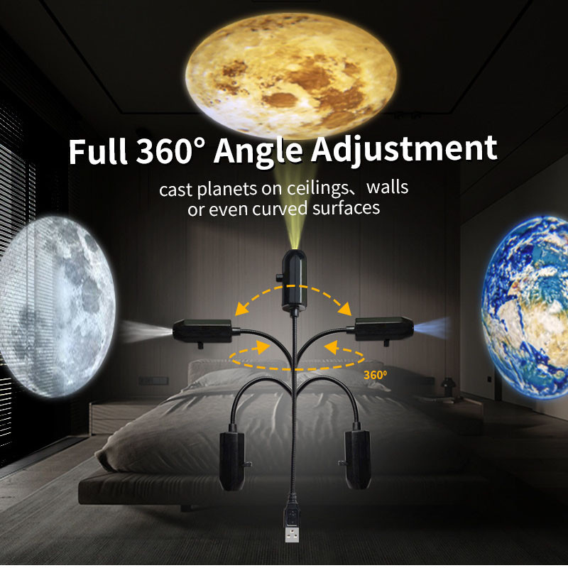 Halloween Skull Projector Lamp, LED Night Light, Rotatable Wall and Ceiling Decor, 3 Scenic Modes, USB Powered for Dark