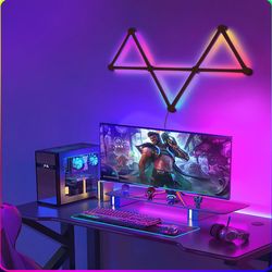 smart wifi led wall lamp, diy free splicing kit, music rhythm tv backlight, atmosphere night light for bedroom