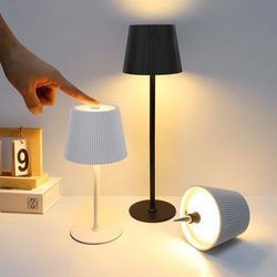 usb rechargeable led table lamp, dimmable rgb 3 color lighting, ambient bedside night light, modern room decor