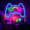 USB Powered Game Controller Neon Light, Gaming Room Decor, Childrens Room Art, LED Neon Sign
