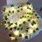 Glowing Artificial Plant Garland, Silk Fake Green Leaf Ivy Vine with LED String Lights, for Wedding and Home Bedroom