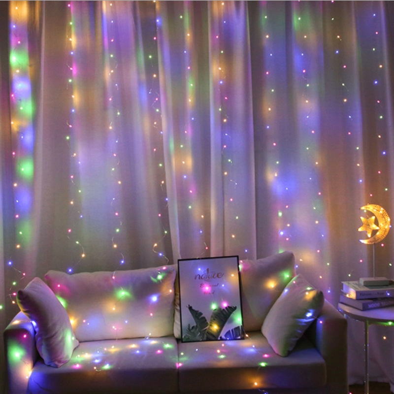 LED Curtain Lights, Remote Control Fairy Lights, Wedding Decoration, Christmas Garland, Party Festoon