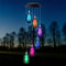 Retro Solar Kerosene Lamp, Solar Wind Chime Hanging Lantern, for Porch Garden Courtyard Outdoor Decoration
