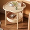 Stylish Modern Round Side Table, with Storage Shelf, Space Saving and Lightweight for Living Room, Bedroom