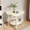 Stylish Modern Round Side Table, with Storage Shelf, Space Saving and Lightweight for Living Room, Bedroom