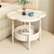 Stylish Modern Round Side Table, with Storage Shelf, Space Saving and Lightweight for Living Room, Bedroom