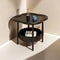 Stylish Modern Round Side Table, with Storage Shelf, Space Saving and Lightweight for Living Room, Bedroom