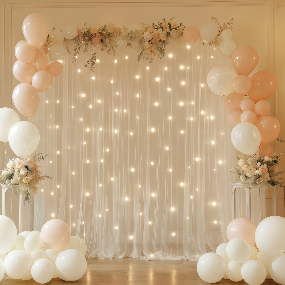 Backdrop Curtains for Photography, Home Decor, Wedding, and Party Decorations with Optional Lights