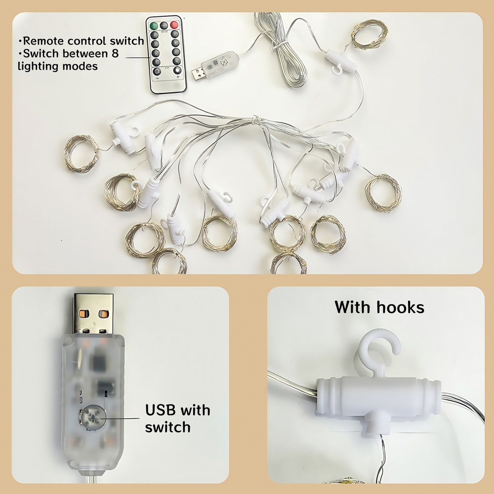 Backdrop Curtains for Photography, Home Decor, Wedding, and Party Decorations with Optional Lights