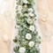 Lifelike Artificial Eucalyptus Vine Garland, with Fake Rose Flowers, Gypsophila, for Wedding, Party, Home Table Runner