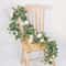 Lifelike Artificial Eucalyptus Vine Garland, with Fake Rose Flowers, Gypsophila, for Wedding, Party, Home Table Runner