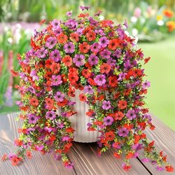 simulated eucalyptus and morning glory vines, artificial flowers for home, outdoor, and garden decoration