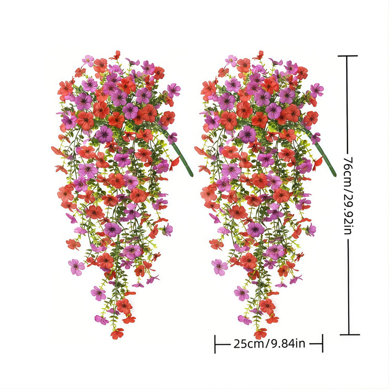 Simulated Eucalyptus and Morning Glory Vines, Artificial Flowers for Home, Outdoor, and Garden Decoration