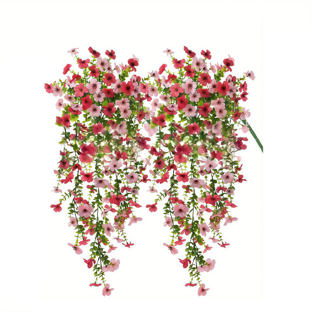 Simulated Eucalyptus and Morning Glory Vines, Artificial Flowers for Home, Outdoor, and Garden Decoration