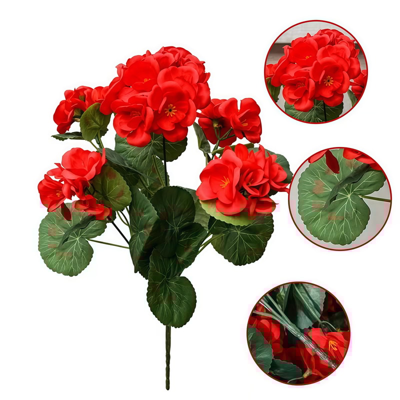 UV Resistant Silk Begonia Artificial Flower, For Outdoor Garden Arch, Wedding and Home Decoration, Fake Plant