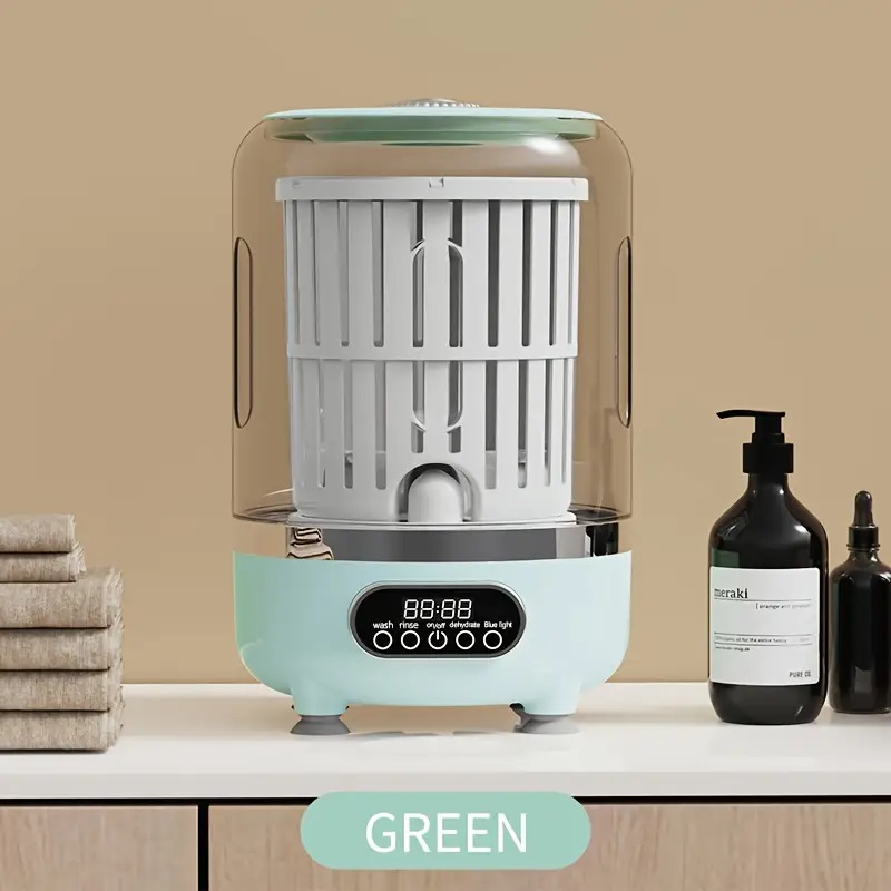 Portable Mini Washing Machine, USB Charging, Automatic Wash and Dehydrate, No Plug in, No Assembly Needed