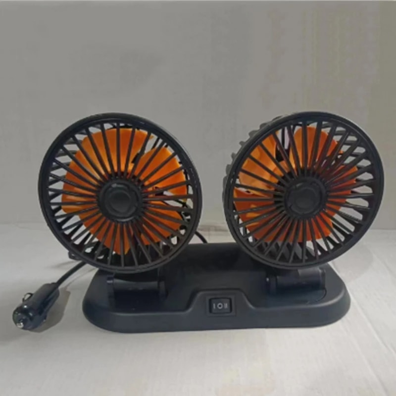 Dual Head Car Fan, USB Powered Auto Cooler, 2 Speed Adjustable Wind Regulator, Essential Car Accessories