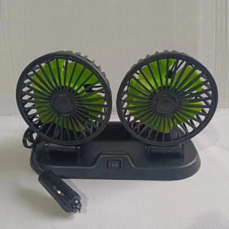 Dual Head Car Fan, USB Powered Auto Cooler, 2 Speed Adjustable Wind Regulator, Essential Car Accessories
