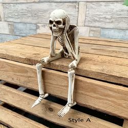 adorable hanging skeleton, resin home decor, perfect for halloween, easter, and hanukkah, indoor outdoor use