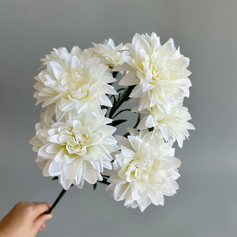 Artificial Dahlia Bouquet, Fake Flowers for Wedding Centerpieces, Party, and Home Desk Decor