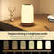 USB Rechargeable LED Touch Lamp Wood Grain Table Lamp With Dimmable RGB Color And Timing Function F 1