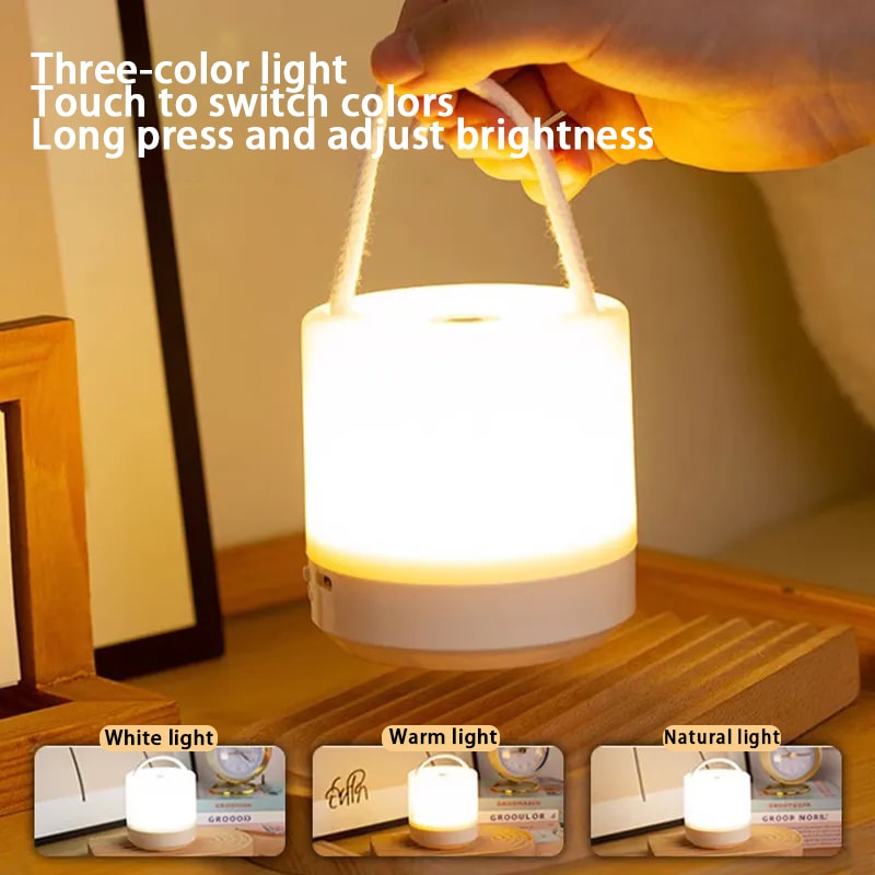 USB Rechargeable Table Lamp, Dimmable Night Light, Touch Control, Portable Eye Care Desk Lamp for Home Office