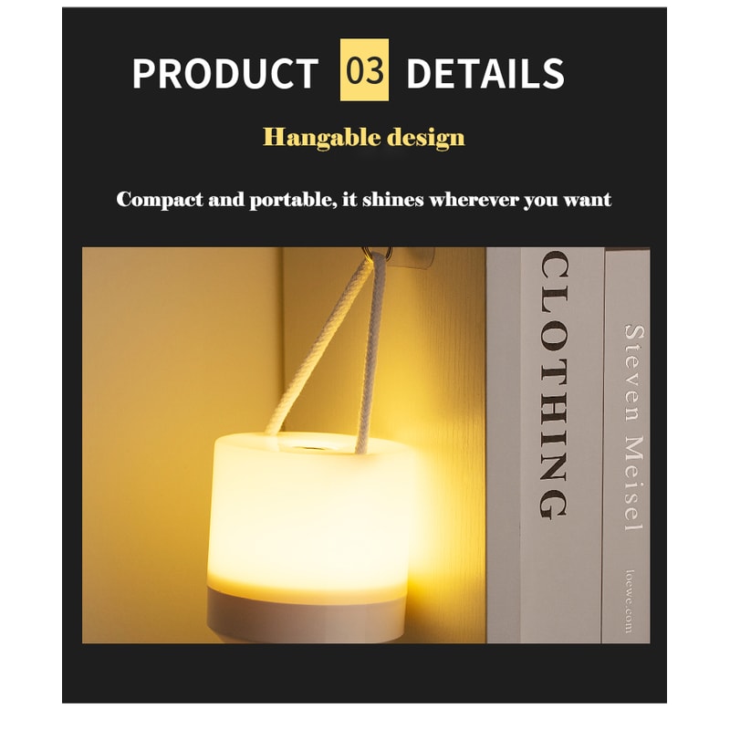 USB Rechargeable Table Lamp, Dimmable Night Light, Touch Control, Portable Eye Care Desk Lamp for Home Office