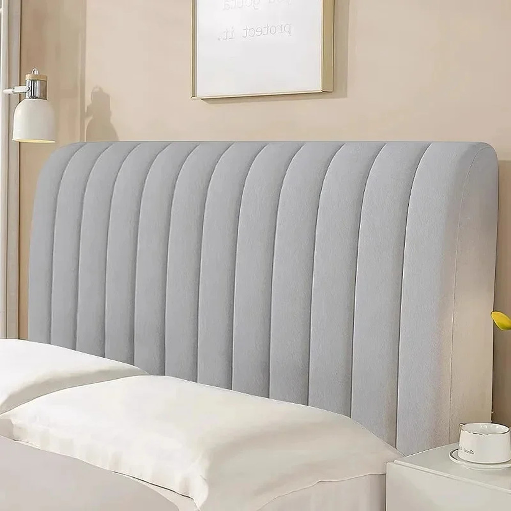 Luxury Velvet Bed Headboard Cover All Inclusive Soft Thick Dust Protector Solid Color Bedside Back  5