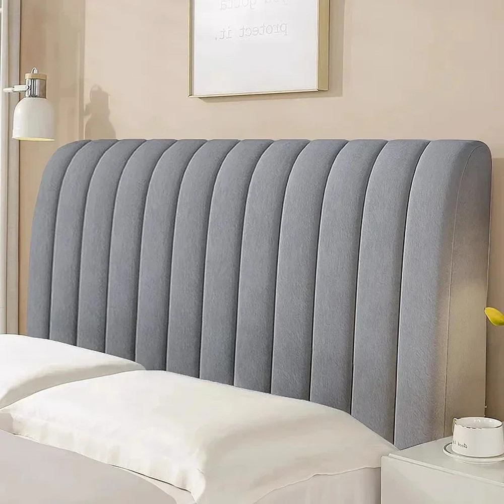 Luxury Velvet Bed Headboard Cover All Inclusive Soft Thick Dust Protector Solid Color Bedside Back  7