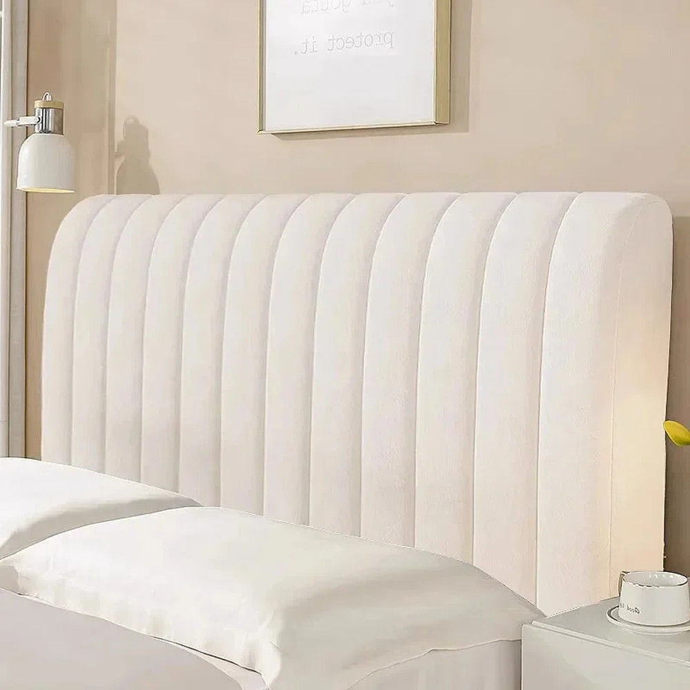 Luxury Velvet Bed Headboard Cover All Inclusive Soft Thick Dust Protector Solid Color Bedside Back  6